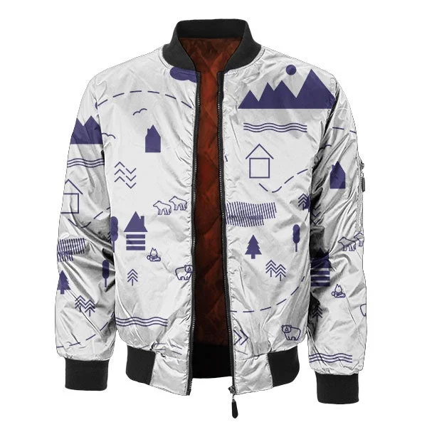 Designer Men's OvercoatsSketchy Forest Bomber Jacket