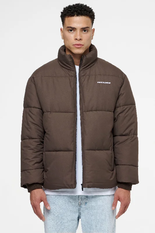 Men's Coats with Military InfluenceSolin Puffer Jacket Brown