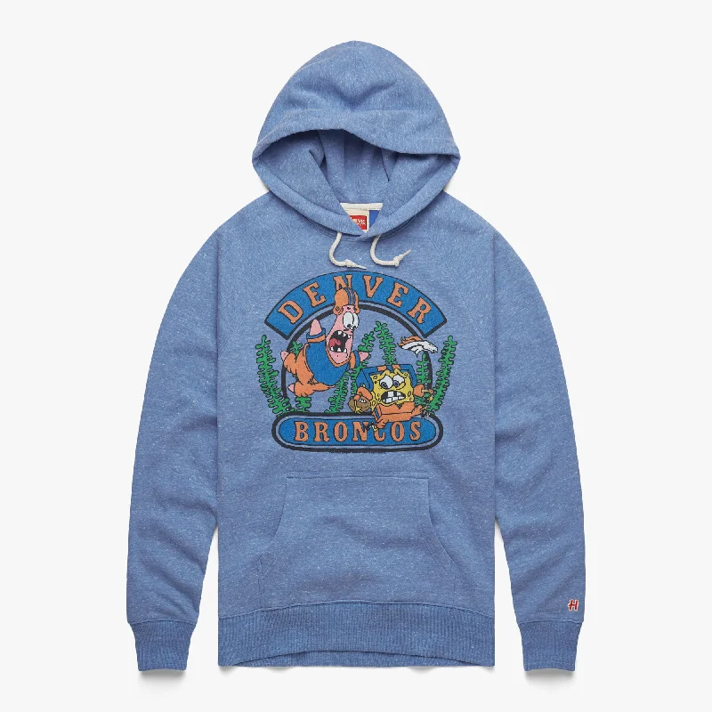 Men's Hoodies with Built-In HeadphonesSpongeBob And Patrick X Denver Broncos Hoodie