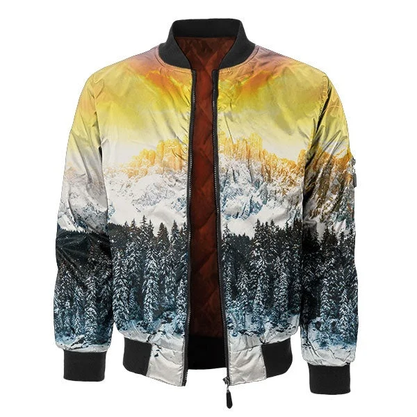 Cool Men's Pea CoatsSunrise Buddha Bomber Jacket