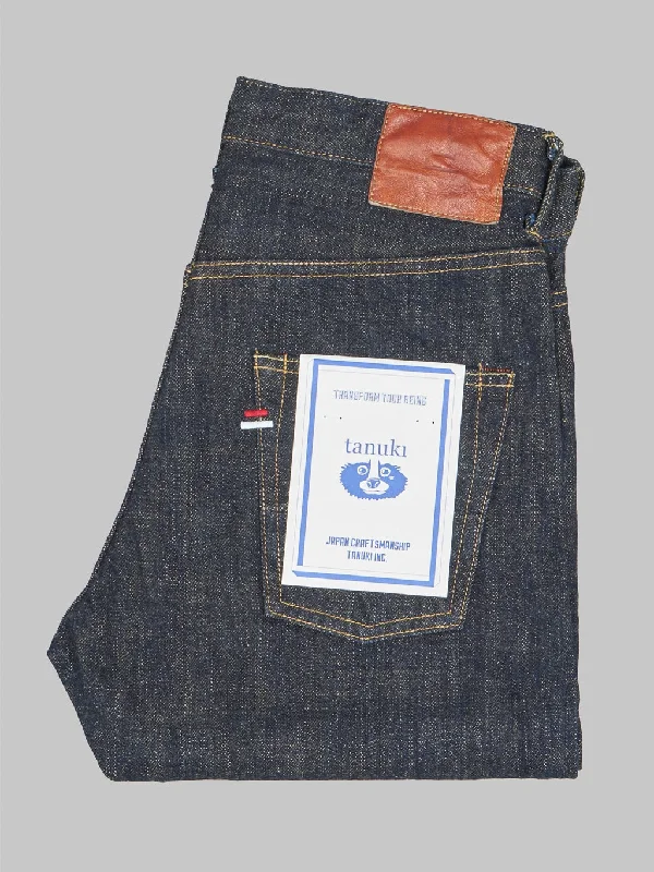 Men's Jeans with a Destroyed LookTanuki "Soga" 15oz Slim Straight Jeans