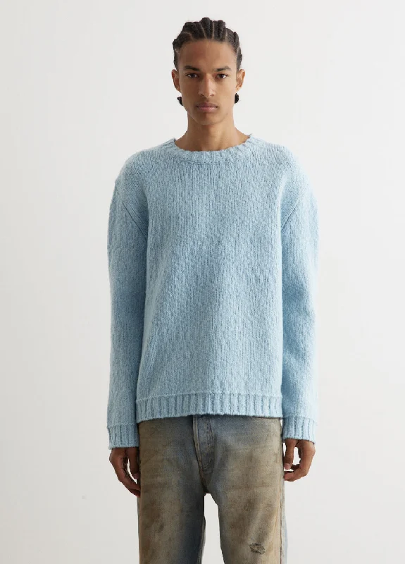 Men's Sweaters with Ribbed HemsWool Crewneck Sweater