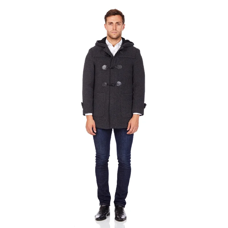 Weather-Resistant Men's CoatsCLAREMONT - Mens Wool Blend Hooded Duffle Coat