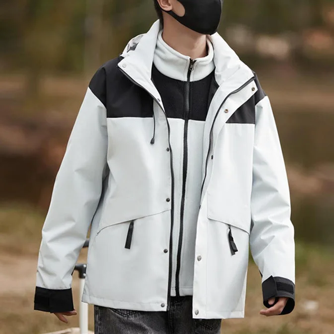 Men's Coats with Down Insulation#CQ-DRJ2318# 三合一情侶戶外抓絨外套