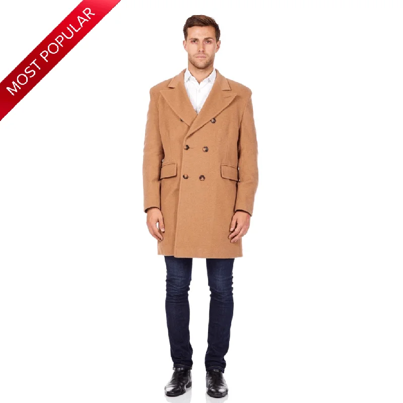 Men's Coats for SpringDe La Creme MAN - Men's Wool Blend Double Breasted Overcoat