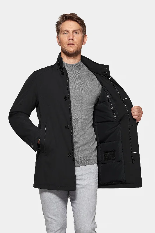 Men's Coats with Belted WaistsDown Lined Traveler Coat Black