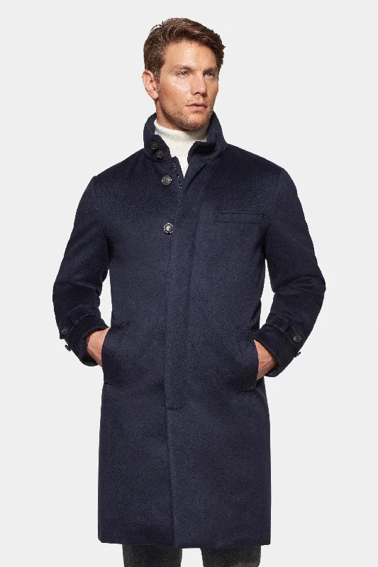 Men's Coats for TravelPure Cashmere Topcoat, Navy