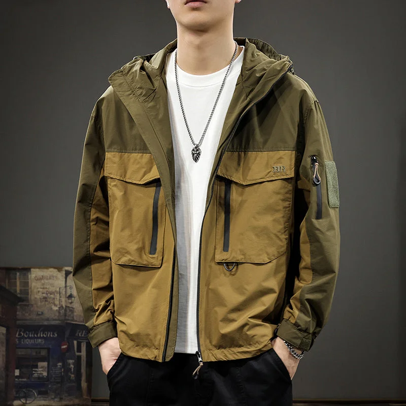 Men's Coats with Breathable Fabric#SJ-KDK-J012 #戶外工裝連帽衝鋒外套