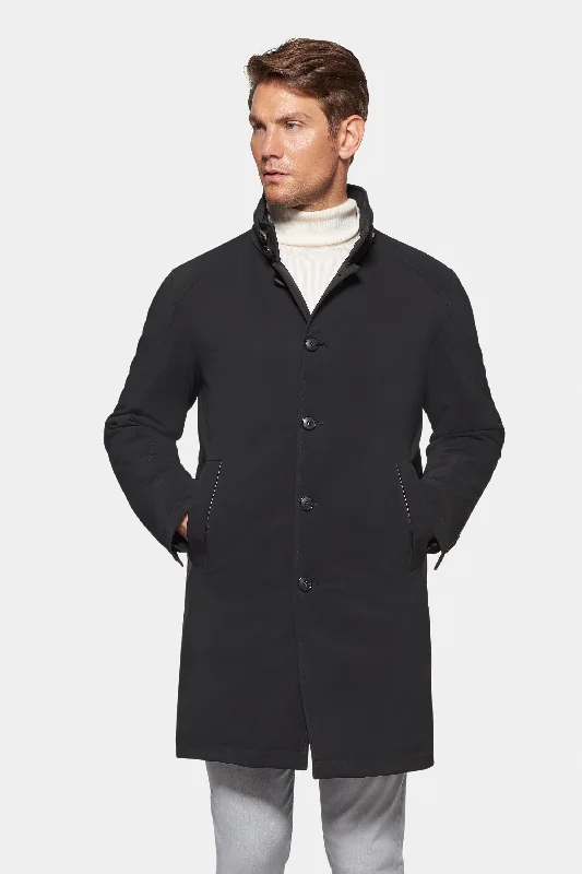 Men's Coats with Synthetic InsulationSlim Down Lined Trench, Black