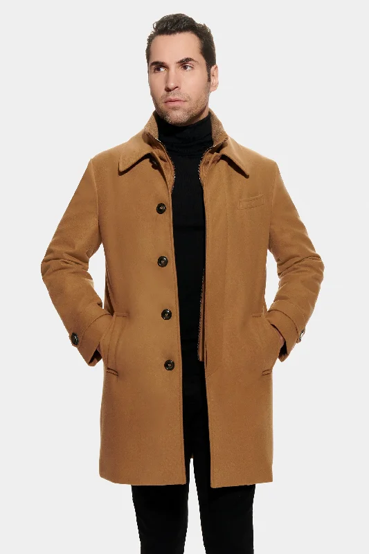 Men's Coats with HoodsStretch Wool Euro Coat, Camel