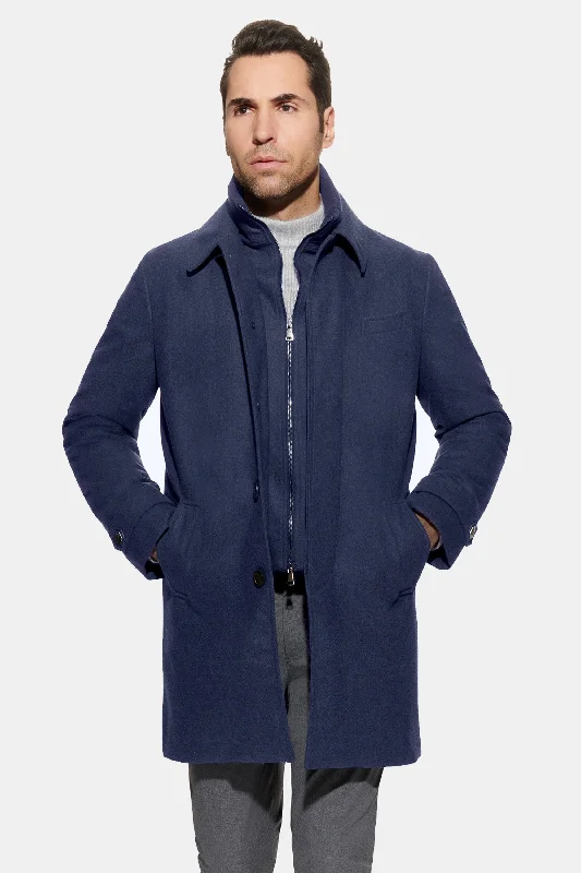 Durable Men's Car CoatsStretch Wool Euro Coat, French Blue