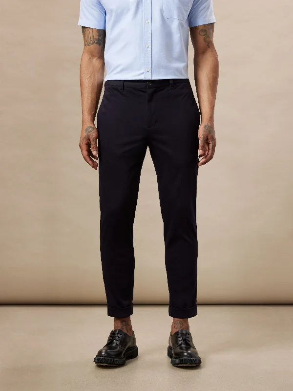 Men's Pants with Hidden ButtonsThe Colin Tapered Flex Pant in Navy