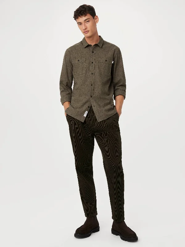 Men's Pants with Adjustable WaistbandsThe Jamie Tapered Corduroy Pant in Dark Taupe