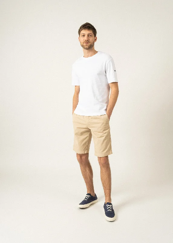 Men's Patterned Pants with StripesDoug straight Bermuda shorts - in cotton canvas (PLAGE)