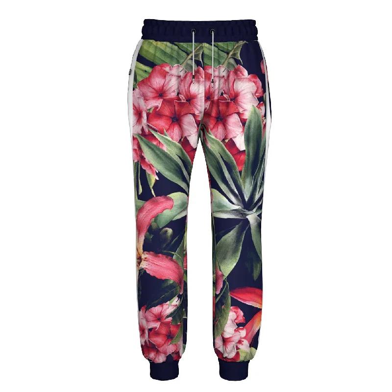 Men's Pants with Antimicrobial TreatmentExotic Floral Sweatpants