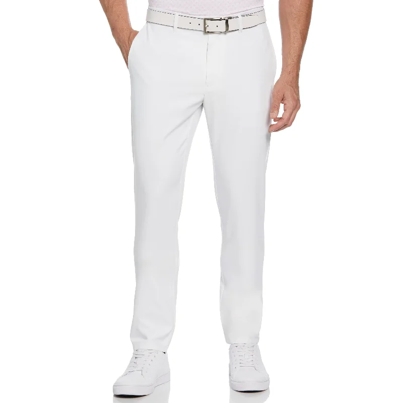 Men's Pants with Zippered PocketsFlat Front Solid Golf Pant