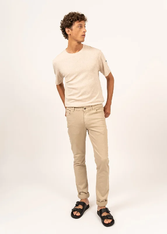 Men's Pants with Wrinkle-Resistant FabricJasper knit jeans - comfort fit, in blended cotton (PLAGE)