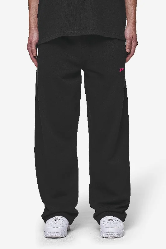 Classic Men's JeansLeono Loose Sweat Pants Washed Black Virtual Pink Gum