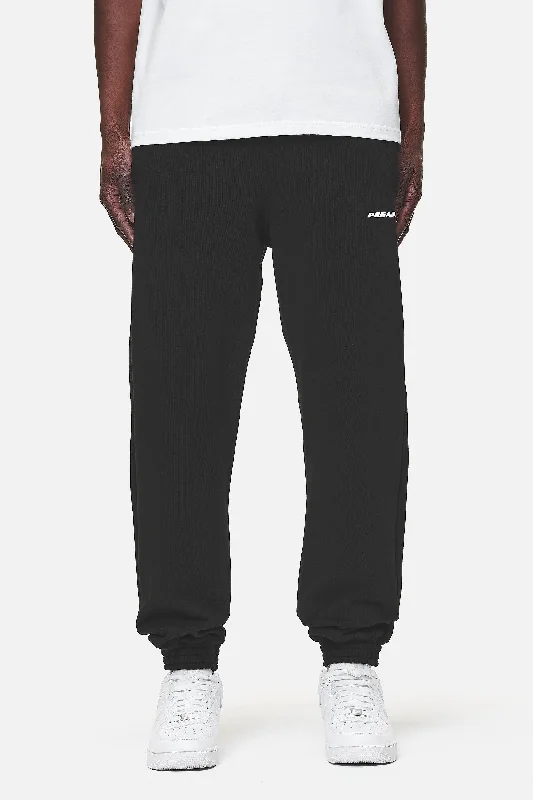 Men's Pants with Antimicrobial TreatmentLogo Heavy Sweat Jogger Washed Black White Gum