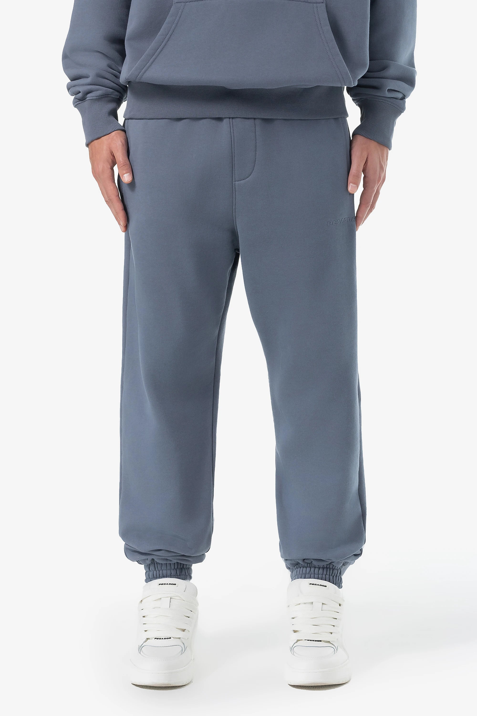 Men's Pants with Patch PocketsLogo Heavy Sweat Jogger Washed Shadow Blue Gum