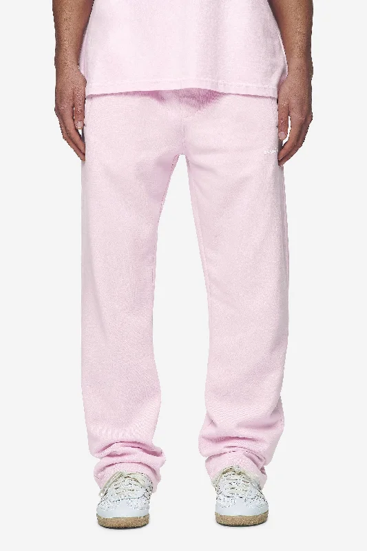 Men's Pants with SuspendersLogo Wide Sweat Pants Washed Bubblegum White Gum