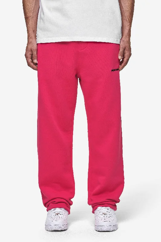 Men's High-Waisted Pants for a Retro StyleLogo Wide Sweat Pants Washed Virtual Pink