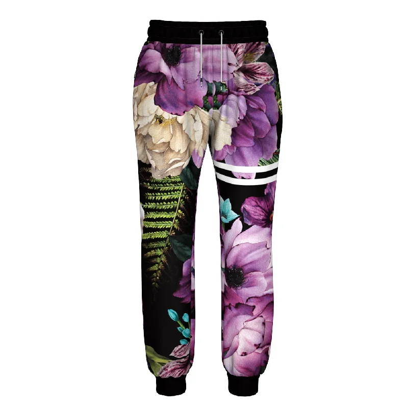 Men's Party Pants for a Fun Night OutMagenta Purple Blossom Sweatpants