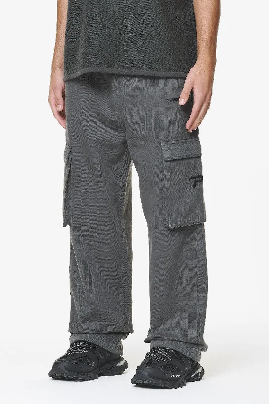 Men's Pants with Hidden ButtonsPaden Wide Cargo Pants Volcano Grey