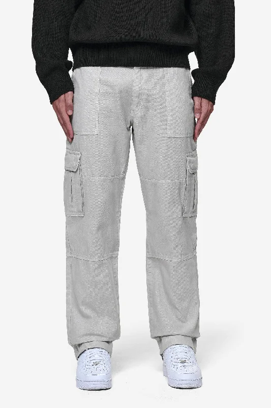 Men's Pants with Embroidered DesignsRisley Cargo Pants Light Grey