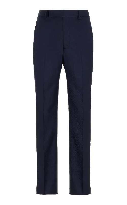 Men's Pants with Contrast Fabric PanelsSebastian Pant in Dark Navy Virgin Wool Twill