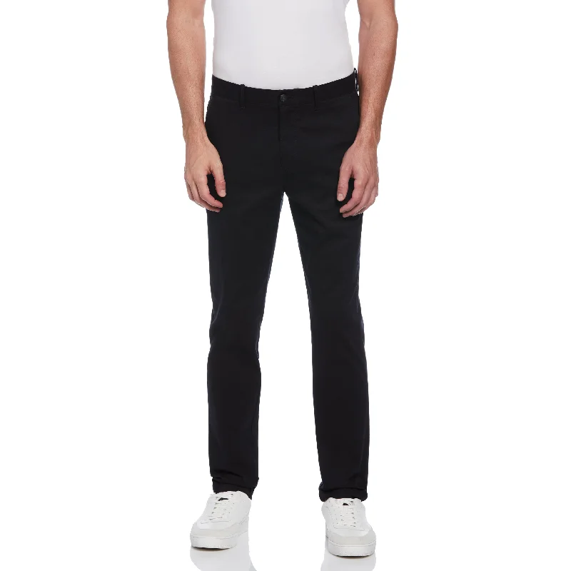 Men's Pants with Belt LoopsTwill Slim Fit Chino