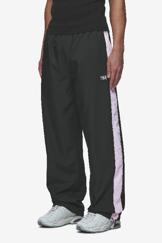 Men's Pants with Hidden PocketsStow Wide Track Pants Black Bubblegum