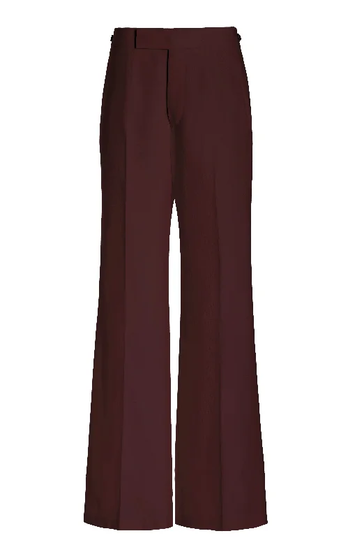 Men's Sweatpants for LoungingVista Pant in Deep Bordeaux Virgin Wool Twill