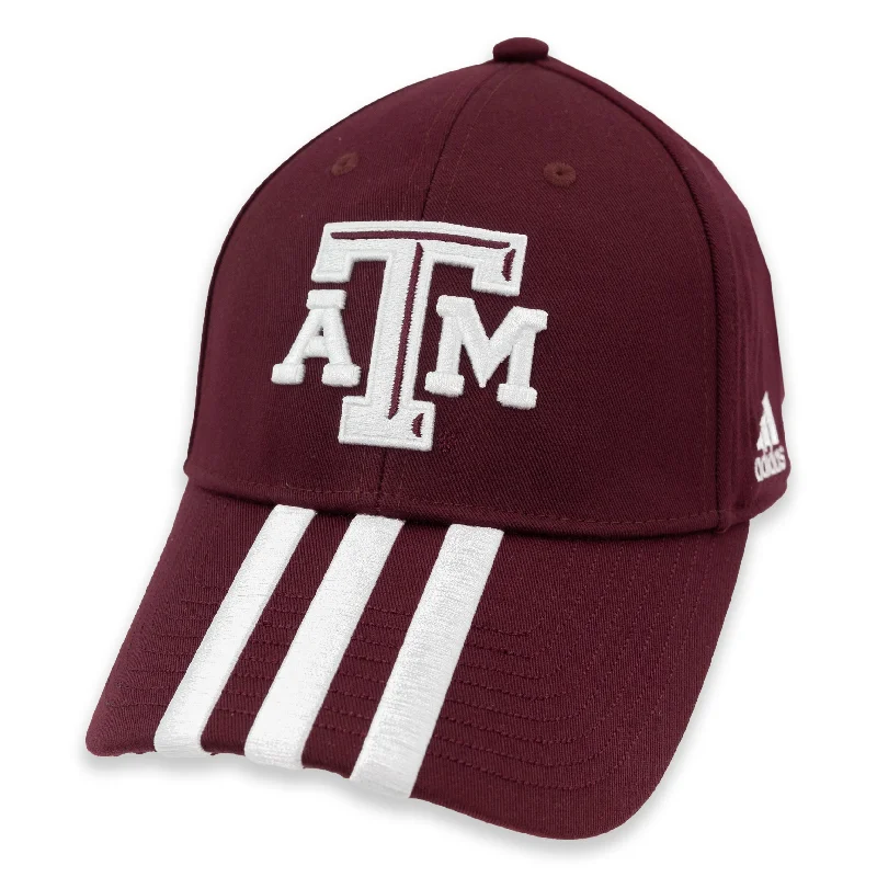 Texas A&M Adidas Maroon Three Striped Bill Structured Hat